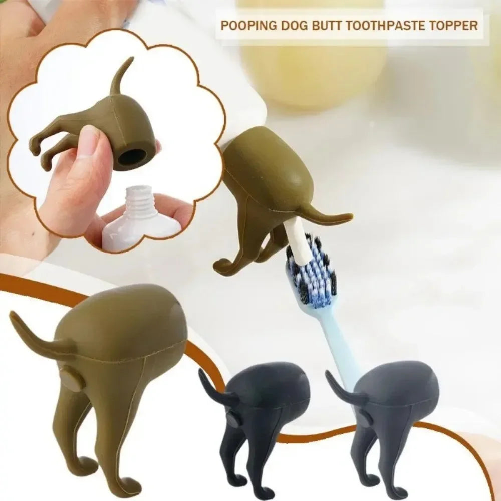 Funny Pooping Dog Butt Toothpaste Dispenser Topper for Kids Toothpaste Dispenser Axl