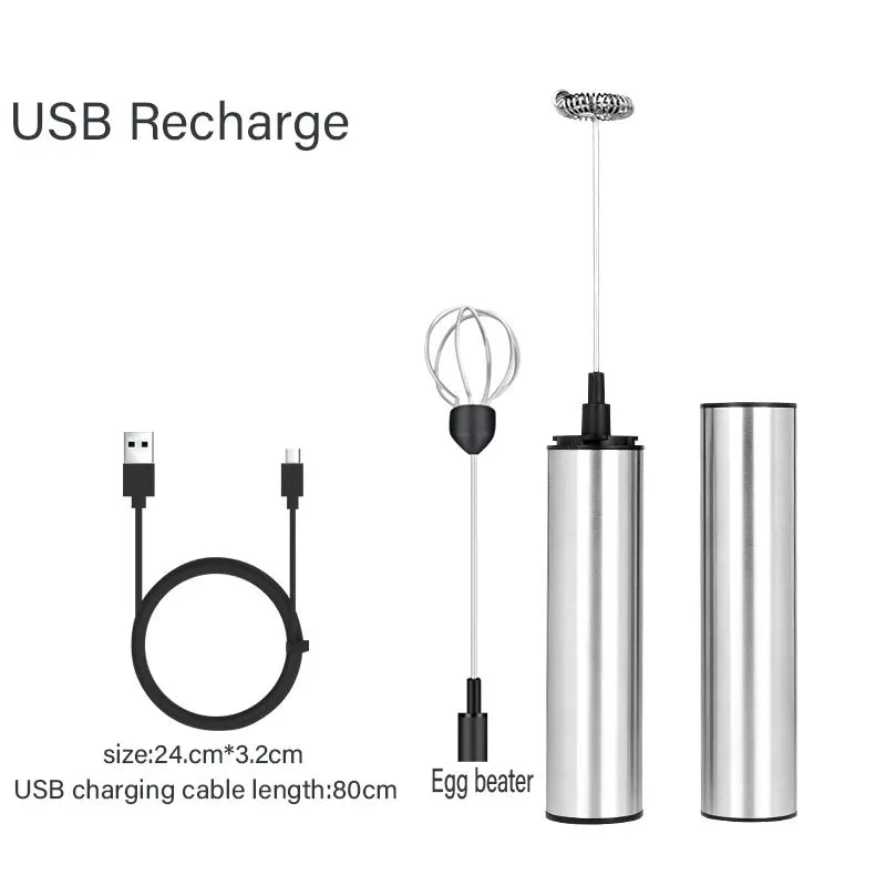 BALASHOV USB Rechargeable Handheld Milk Frother Wand Milk Frother Axl USB Recharge Set