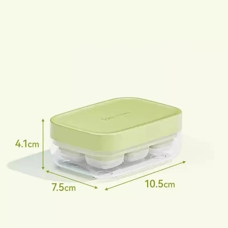 6-Cavity Silicone Ice Cube Tray – Easy Press Release DIY Mold Ice Cube Tray Axl Green