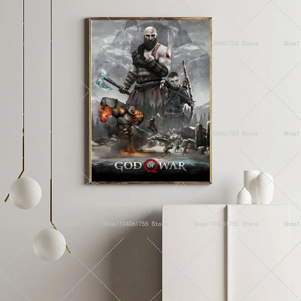 God of War Ragnarok Wall Poster – Self-Adhesive Waterproof Gaming Wall Poster Axl