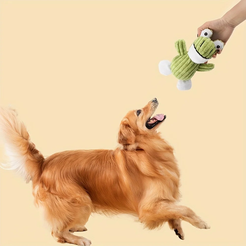 Frog Plush Dog Squeaky Toy – Chew Toy for Puppies & Small Dogs Plush Dog Toy Axl