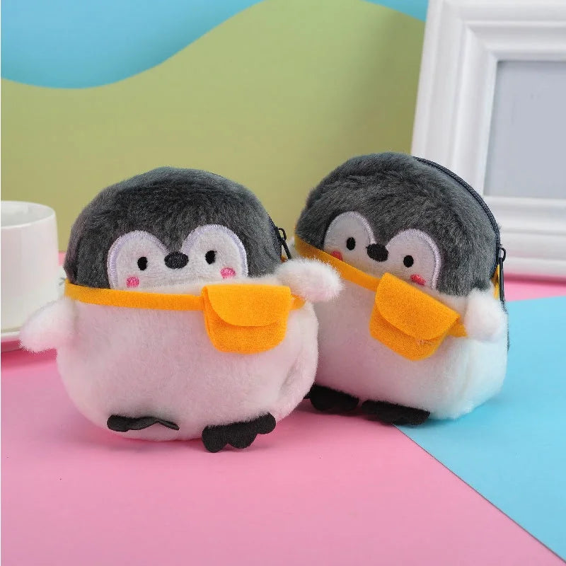 Kawaii Penguin Plush Coin Purse – Cute Mini Zipper Wallet Plush Coin Purse Axl