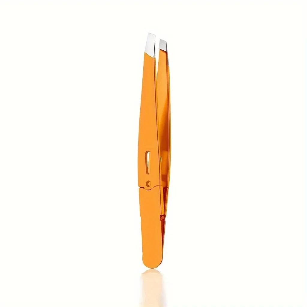 Stainless Steel Eyelash & Eyebrow Tweezer Set | Makeup Tool Makeup Tweezer Set Axl Orange