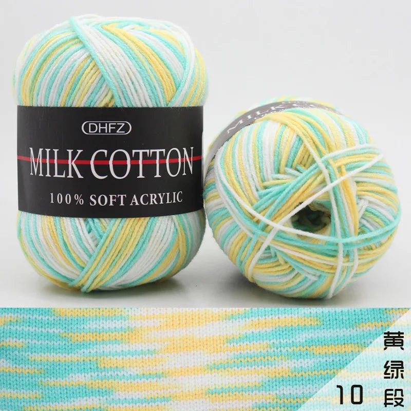 Mixed Colour Cotton Knitting Yarn 50g – Soft Crochet Wool Knitting Yarn Axl green