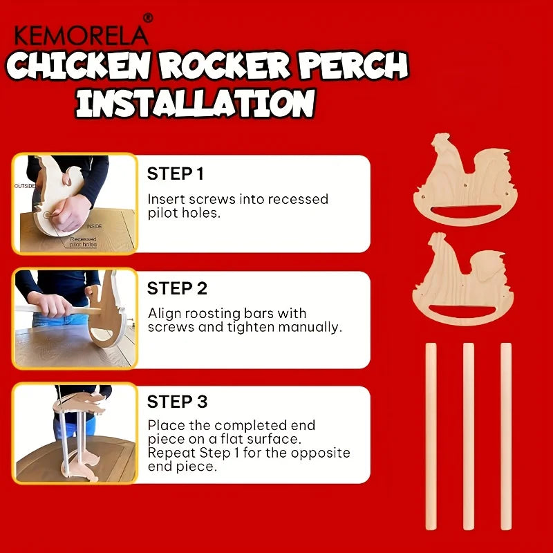Rustic Wooden Chicken Perch Swing – Bird Jungle Gym Play Structure Bird Perch Toy Axl