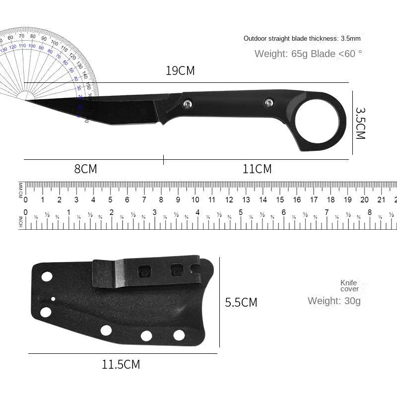 Mini Fixed Blade EDC Knife – 440C Steel with K Sheath Fixed Blade Knife Axl