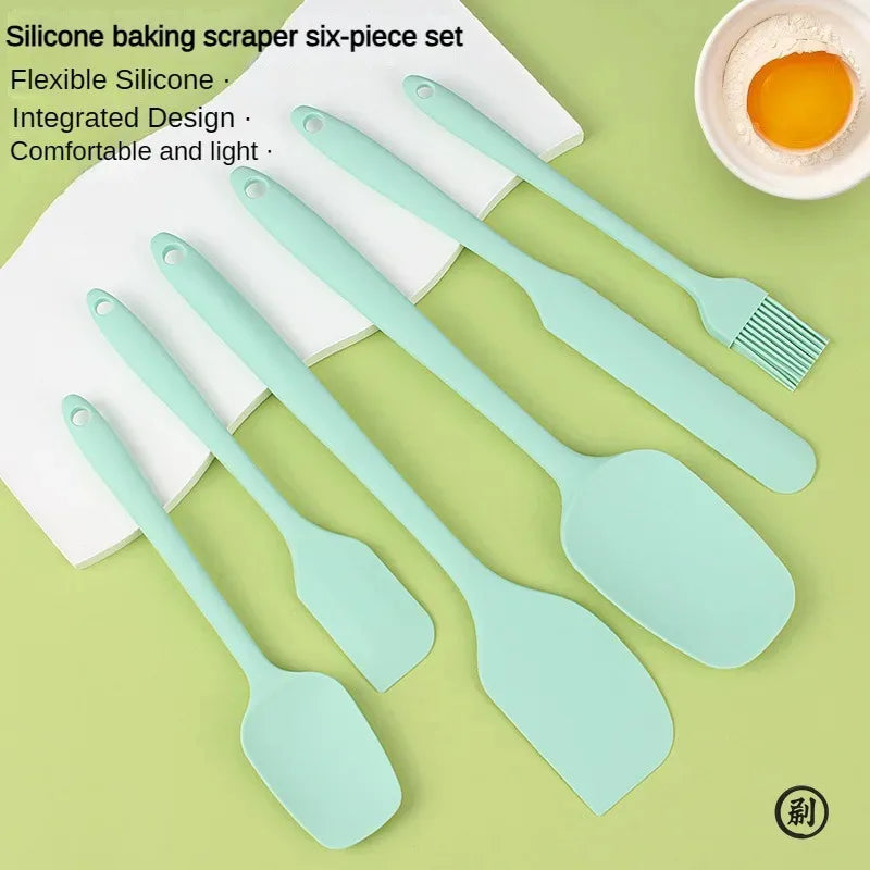 6-Piece Silicone Spatula Set – Cake Frosting Kit with Brush Silicone Baking Set Axl