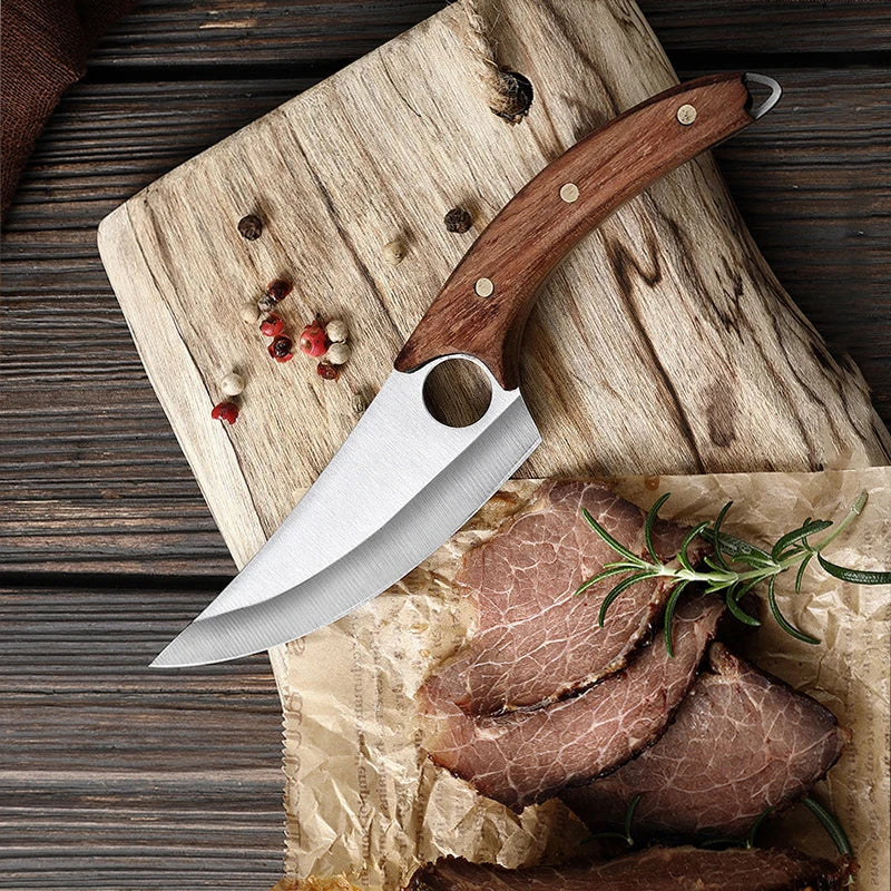 Handmade Forged Boning Knife – Wooden Handle & Knife Cover Boning Knife Axl