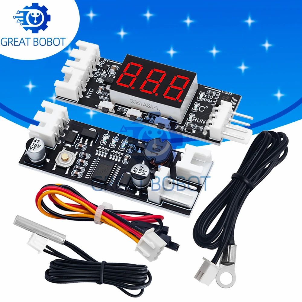 12V PWM Fan Speed Controller 2/4 Wire NTC Temperature Control Fan Speed Controller Axl