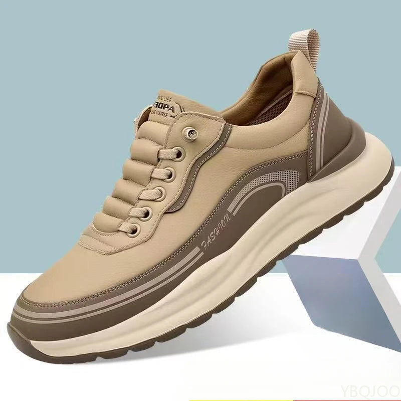YBQJOO Men's Non-Slip Sneakers – Breathable Walking Shoes Men's Sneakers Axl coffee color 44