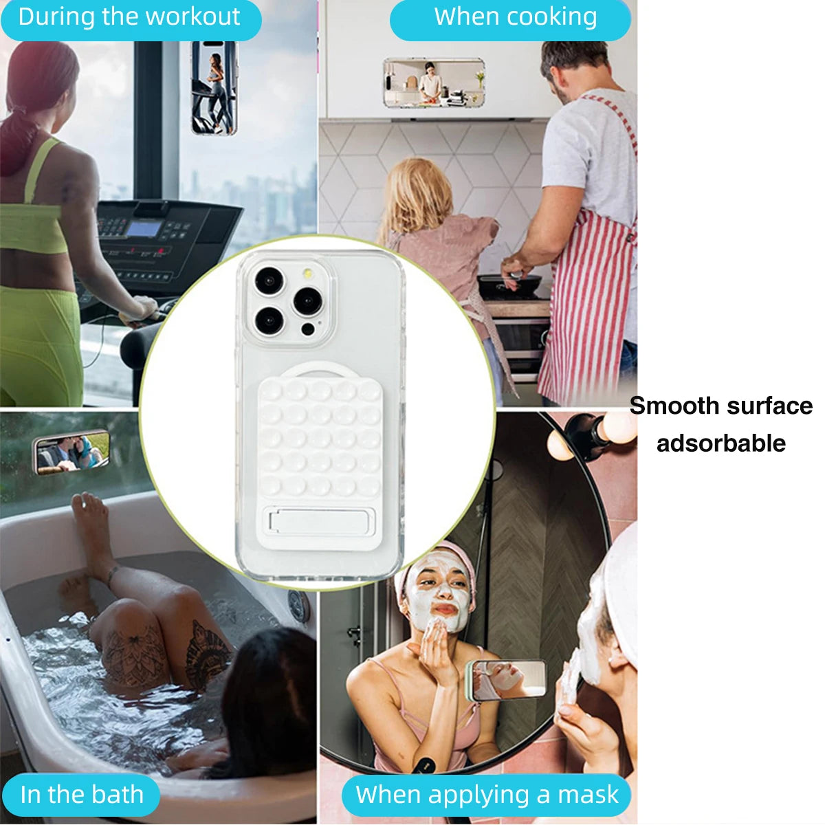 Silicone Suction Cup Phone Holder – Anti-Slip Wall Mount Pad Phone Wall Mount Axl