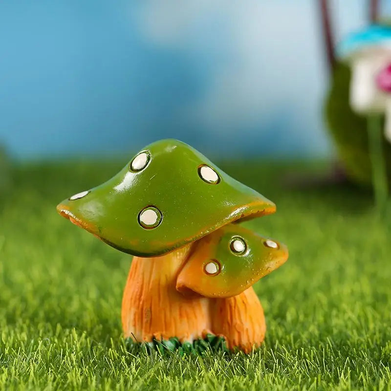 Resin Mushroom Figurines – Mini Garden Bonsai Fairy Decor Garden Figurine Axl C