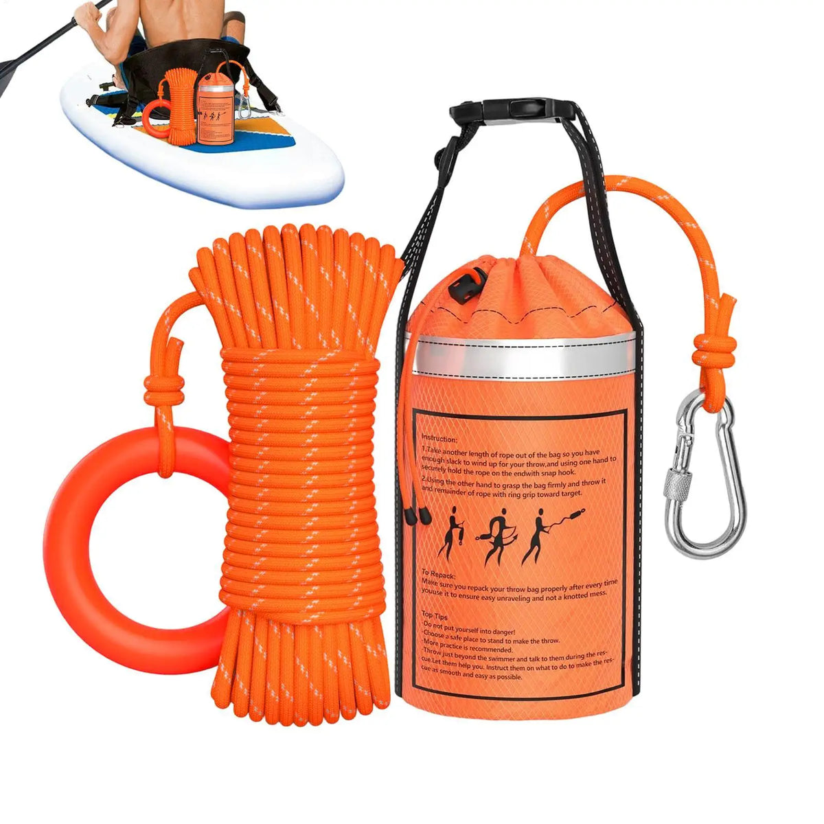 Water Rescue Throw Bag – 15m Floating Rope Set Rescue Throw Bag Axl