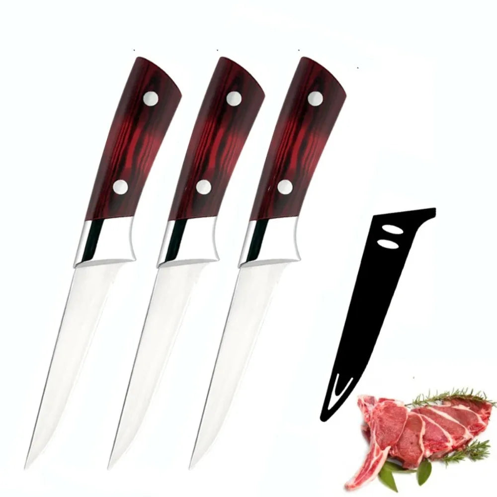 Stainless Steel Boning Knife Set – Meat Slicing & Peeling Kitchen Knife Set Axl 3PCS