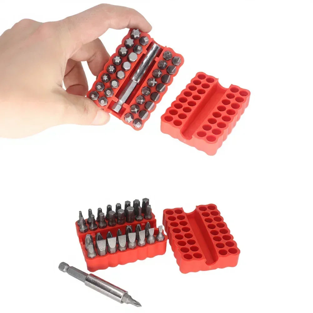 33-Piece Screwdriver Bit Set with L-Type Wrench | 1/4" Hex Screwdriver Bit Set Axl
