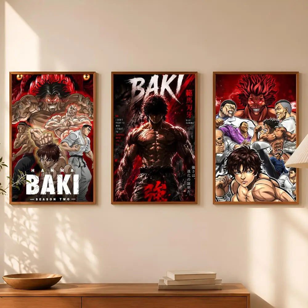 Baki Hanma Anime Wall Poster – Self-Stick HD Waterproof Decor Anime Wall Poster Axl