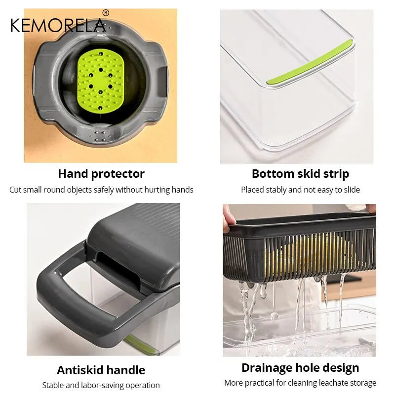 KEMORELA 12-in-1 Vegetable Chopper Slicer Dicer & Shredder Vegetable Chopper Axl
