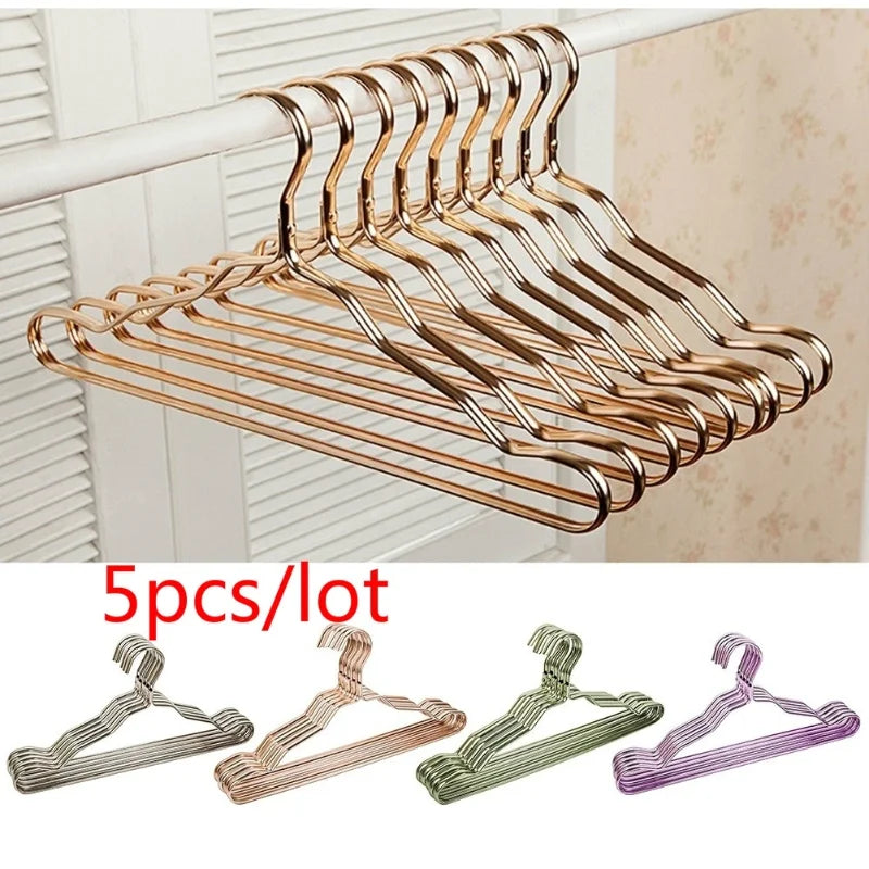 5-Pack Aluminum Clothes Hangers – Non-Slip Slim Closet Organizer Clothes Hangers Axl