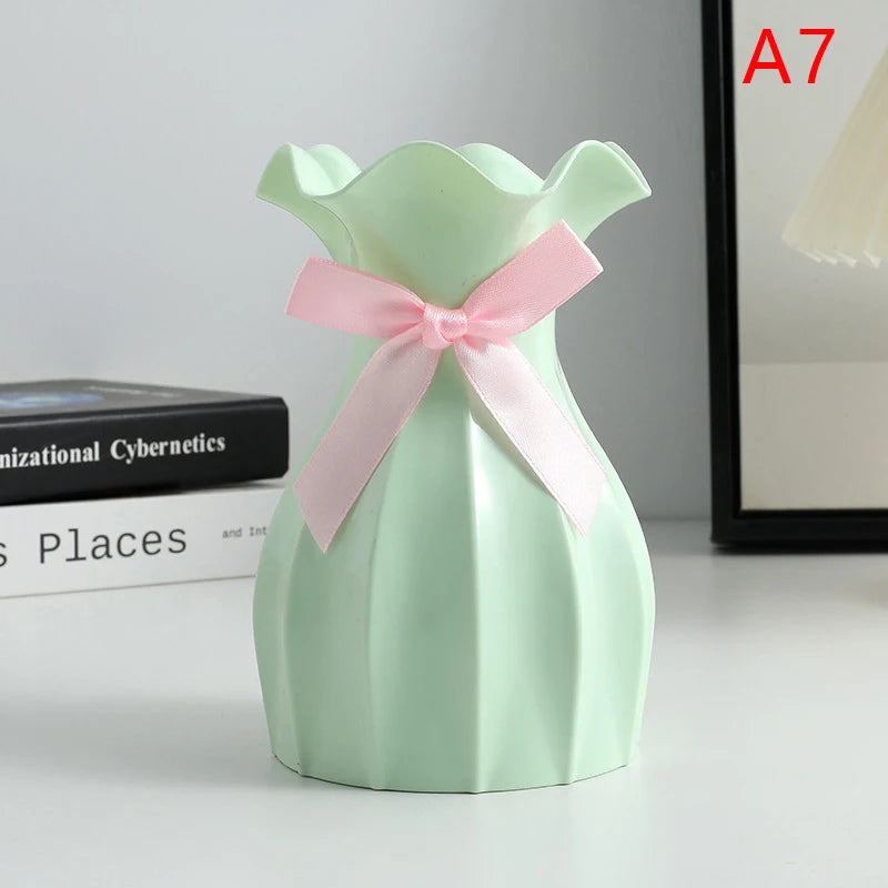 Water Ripple Nordic Plastic Vase – Modern Home Decor Flower Pot Decorative Vase Axl A7