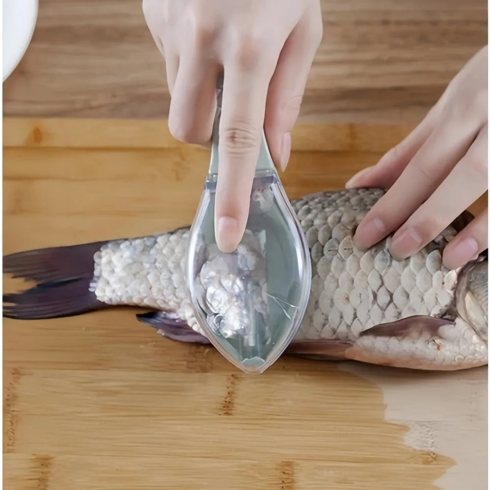 Fish Scale Scraper with Cover – Easy Clean Plastic Scaler Fish Scaler Tool Axl
