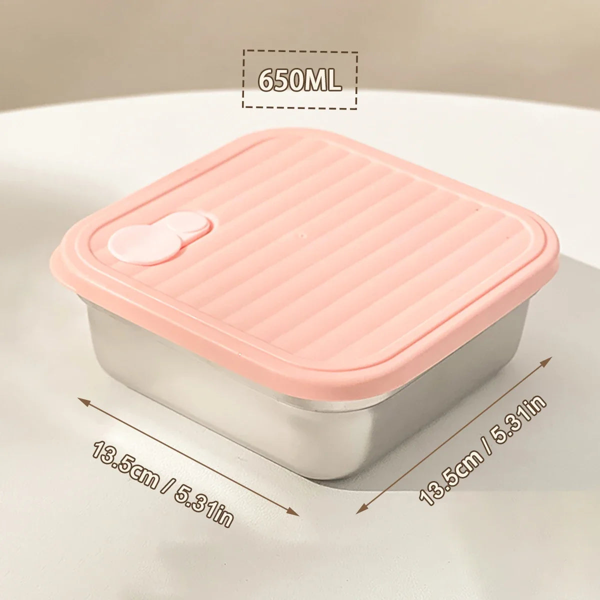 WORTHBUY 304 Stainless Steel Stackable Leak-Proof Lunch Box Stainless Steel Lunch Box Axl Pink 650ml