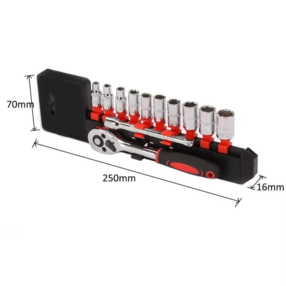 10-Pc Metric Ratchet Wrench Socket Set – Car, Bike & Boat Ratchet Socket Set Axl
