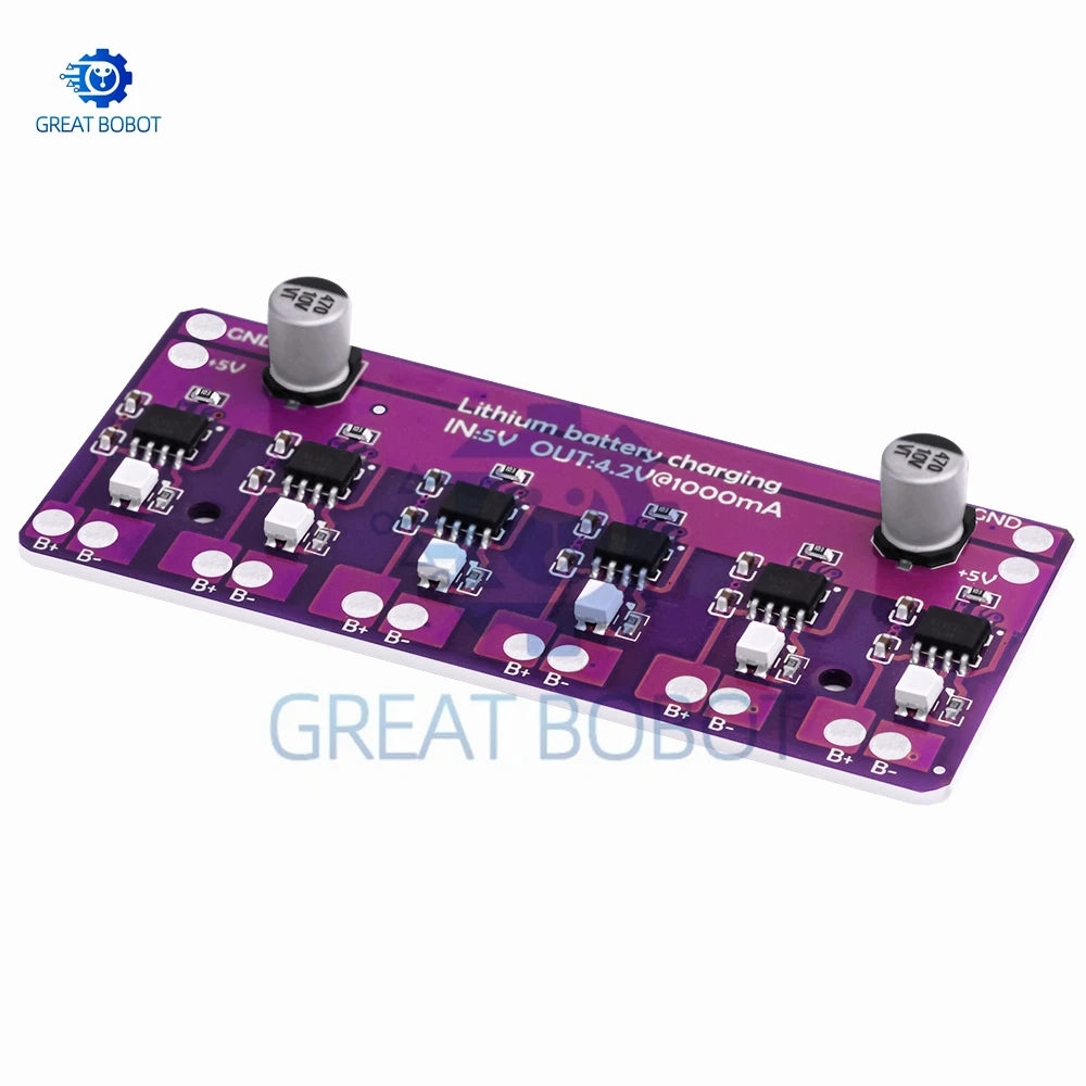 6-Channel 1A Lithium Battery Charging Module – DC 5V PCB Board Battery Charging Module Axl