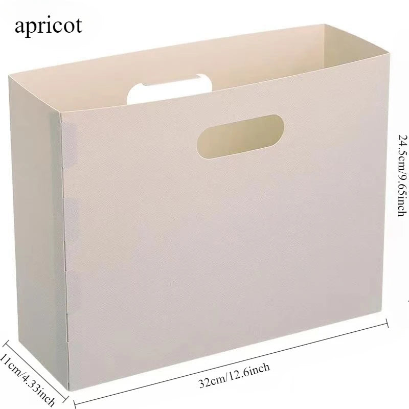 Foldable Plastic Scrapbook Paper Storage Box – File Organizer Paper Storage Box Axl apricot 1pc