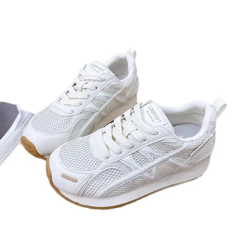 Women's Breathable Mesh Platform Running Sneakers | Lace-Up Platform Running Sneakers Axl