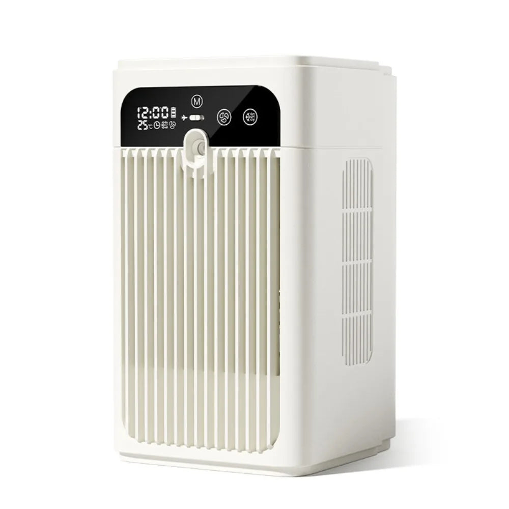 Desktop Humidifying Fan – Digital Display, Timer & Clock 370ml Desktop Humidifying Fan Axl White