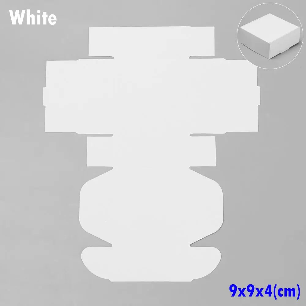 10-Pack Kraft Paper Gift Boxes – 9 Sizes Brown White Black Gift Packaging Boxes Axl white-9x9x4cm