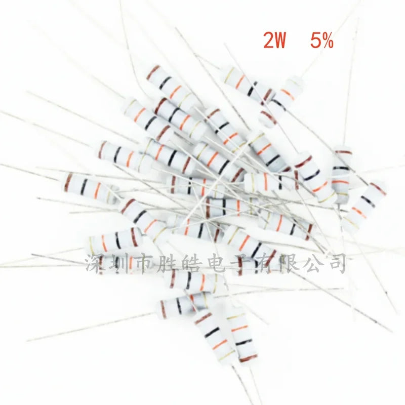 20PCS 2W Metal Oxide Film Resistors 5% – Multi-Value Pack Film Resistor Pack Axl 0.68R