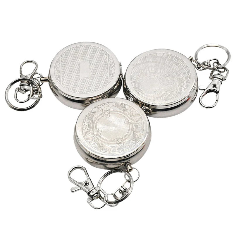 Portable Stainless Steel Pocket Ashtray with Keychain Pocket Ashtray Axl Random 1PC