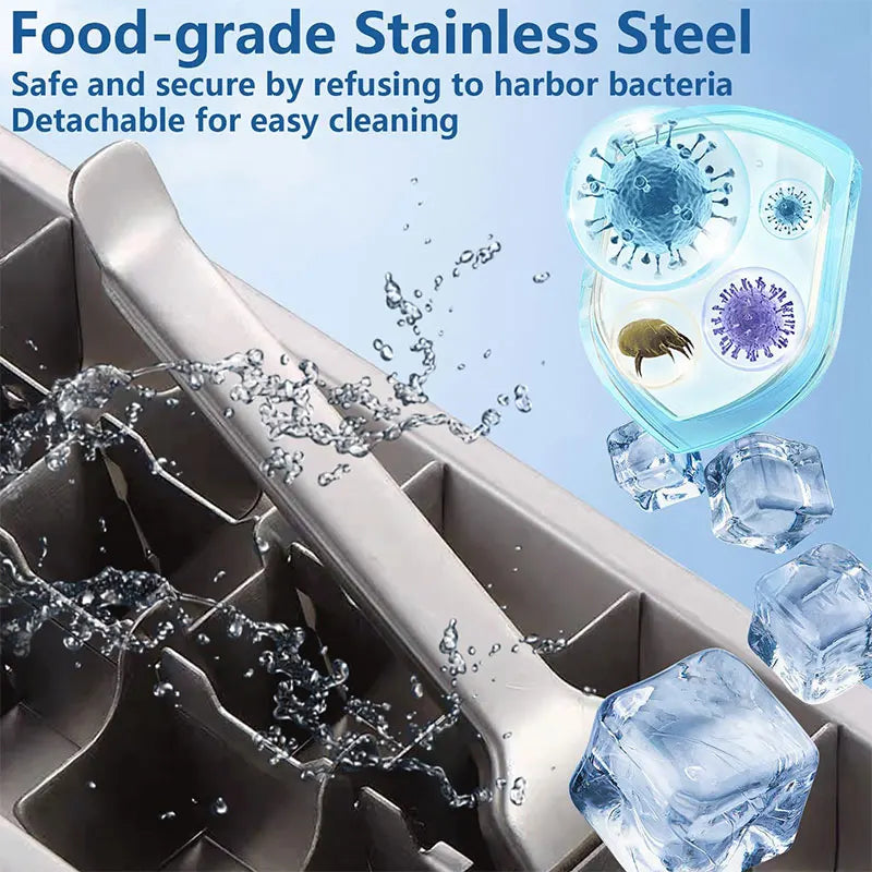 18-Slot Stainless Steel Ice Cube Tray | Easy-Release Lever Ice Cube Tray Axl