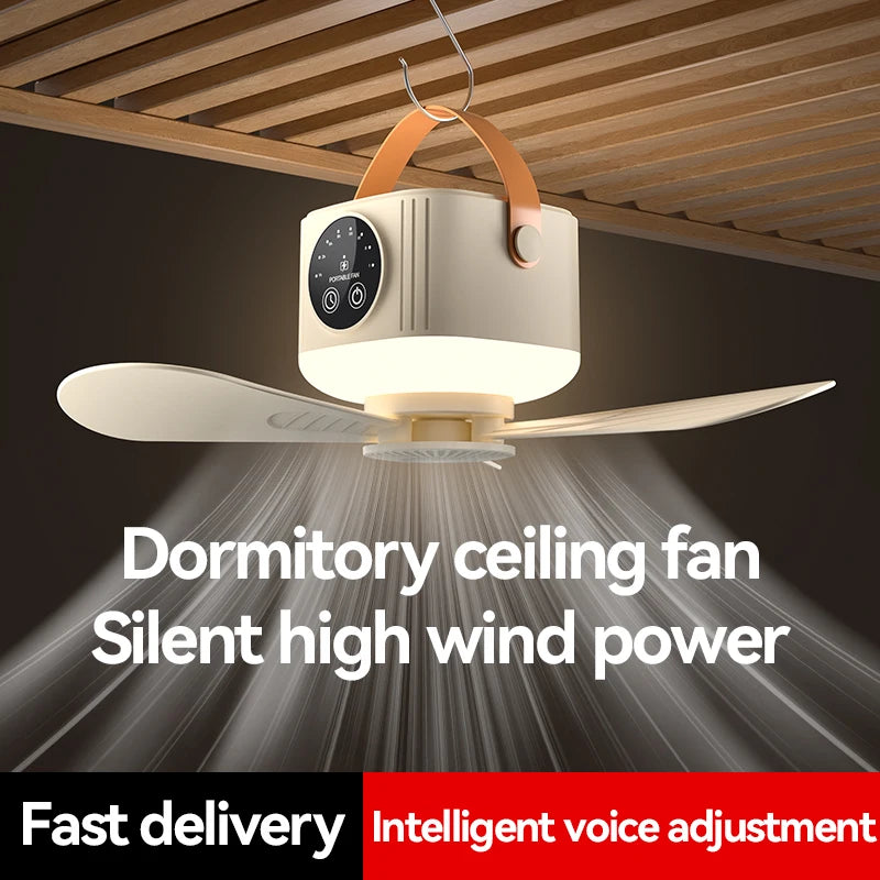 Rechargeable Portable Ceiling Fan 3600mAh – Remote & LED Light Rechargeable Ceiling Fan Axl