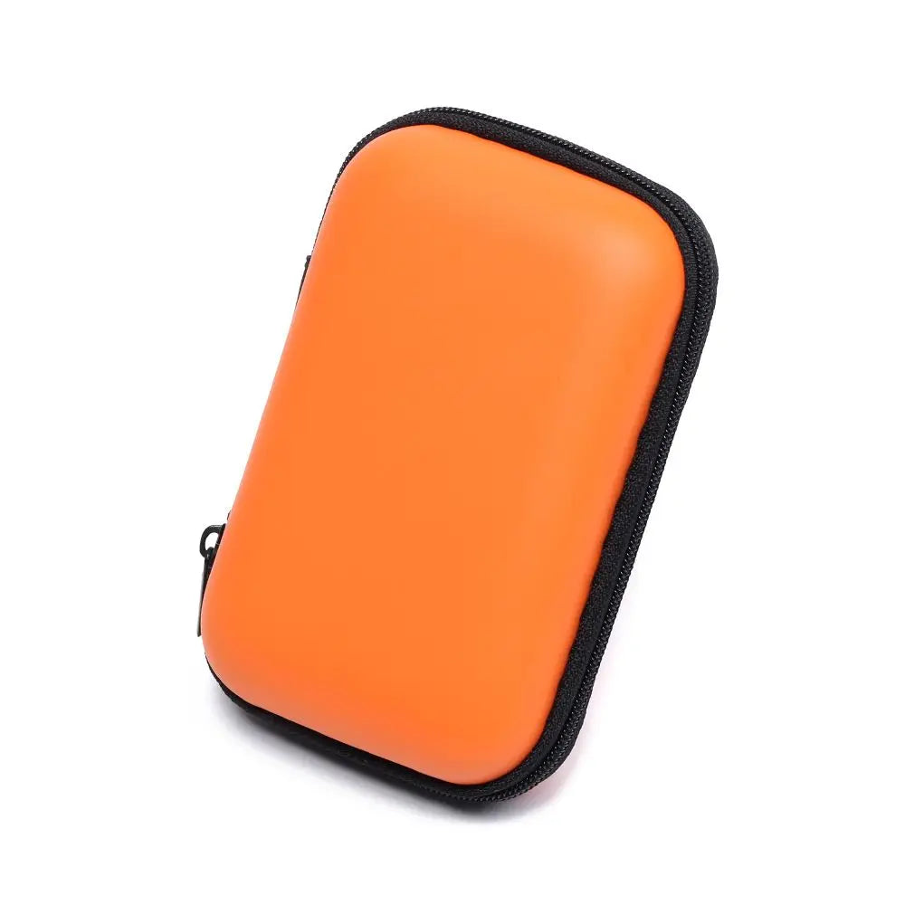 Portable EVA Hard Case – Earbuds, USB & Card Organizer Electronics Carry Case Axl Orange