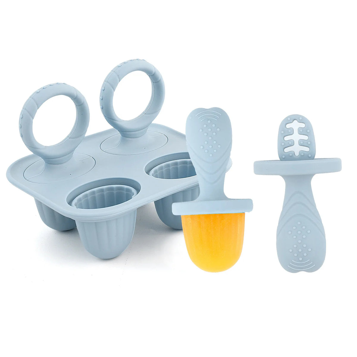 4-Cavity Silicone Baby Popsicle Mold – DIY Ice Cream Stick Mold Popsicle Mold Axl Blue