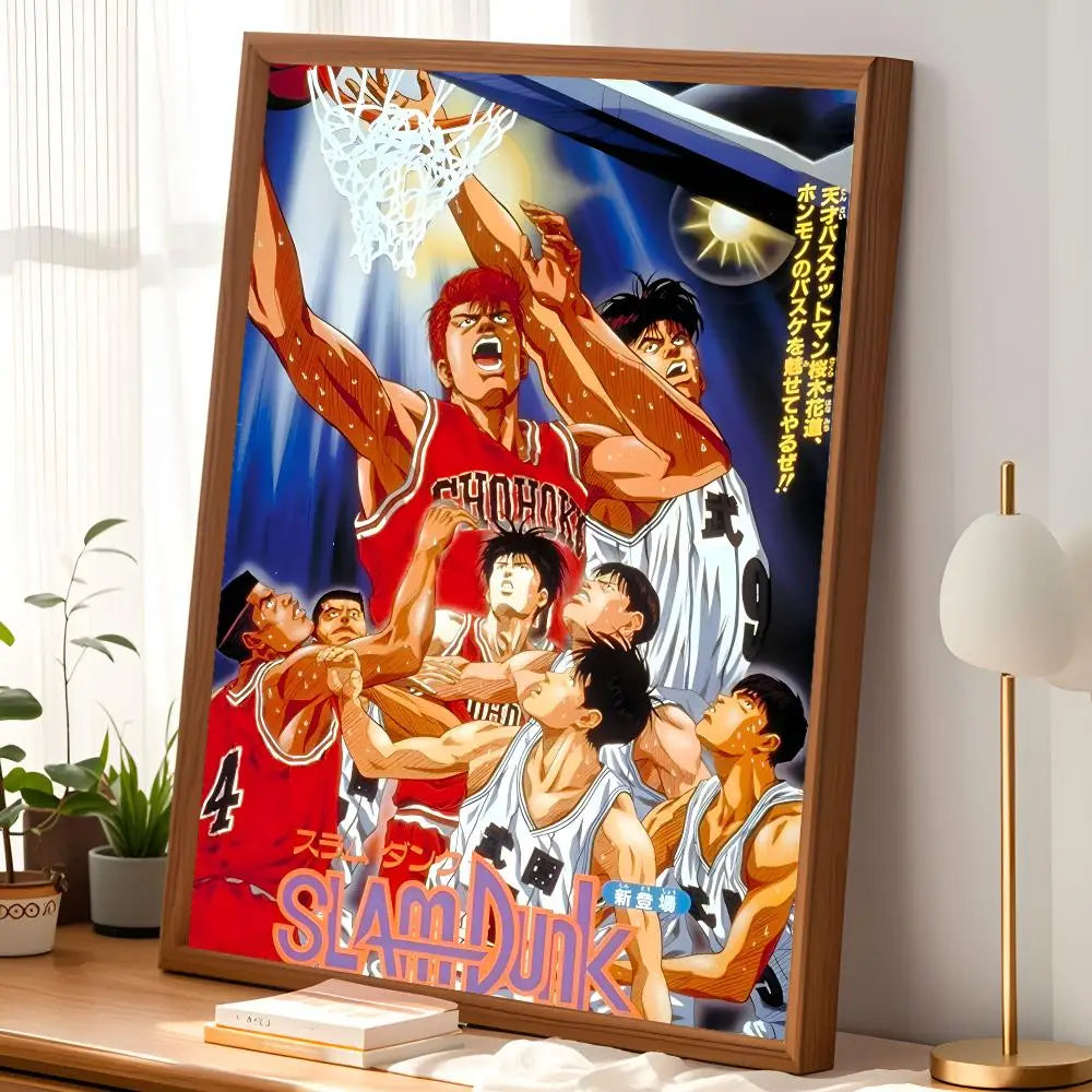 Slam Dunk Anime Self-Stick Wall Poster – HD Waterproof Art Anime Wall Poster Axl