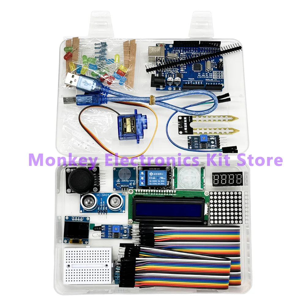 OLED Starter Learning Kit – R3 Board & LCD 1602 for Beginners Electronics Learning Kit Axl