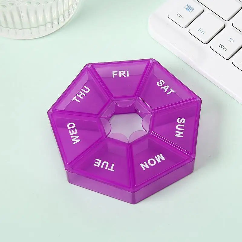7-Day Pill Organizer – Mini Portable Travel Pill Box, 7-Grid Pill Organizer Axl A4