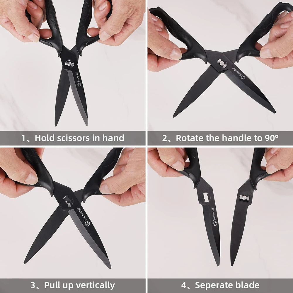 Sunnecko Kitchen Scissors – Titanium Heavy Duty Shears Detachable Kitchen Scissors Axl