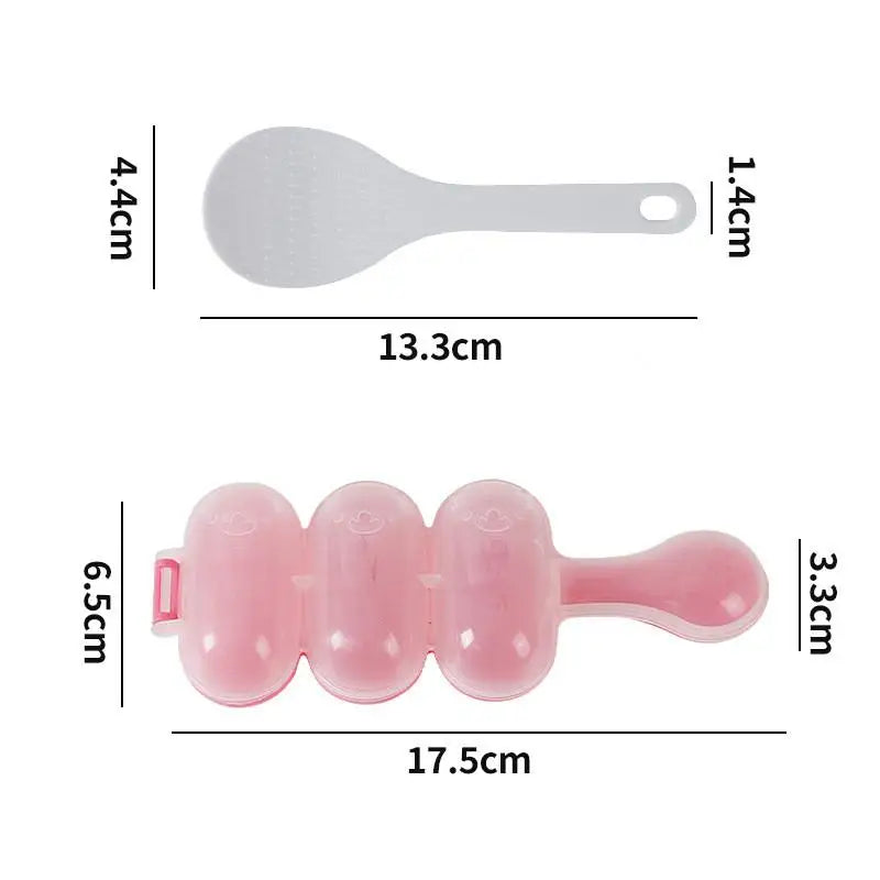Baby Rice Ball Shaker Maker – Onigiri Mold & Bento Tool Rice Ball Mold Axl Pink