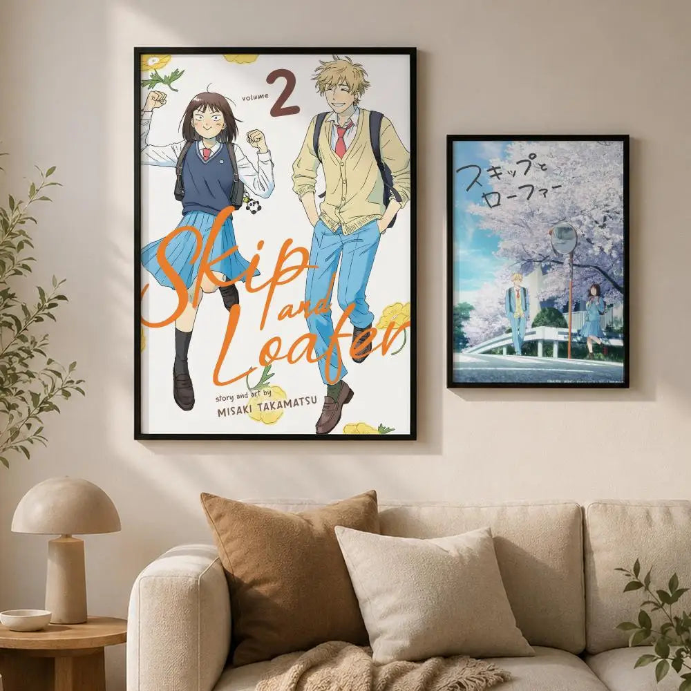 Skip and Loafer Anime Poster – Waterproof Peel-and-Stick PVC Art Anime Wall Poster Axl