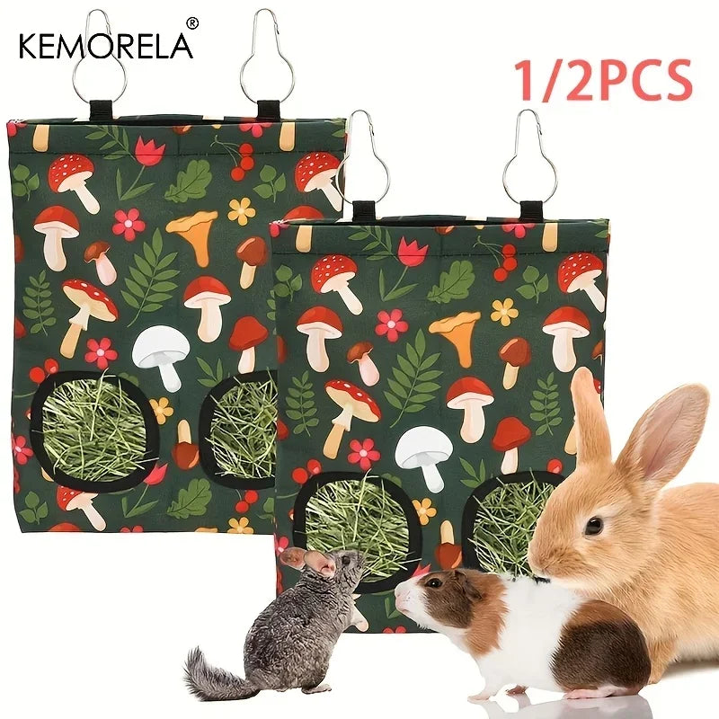 Rabbit Hay Feeder Bag 2 Holes – Guinea Pig & Small Pet Feeder Small Pet Hay Feeder Axl