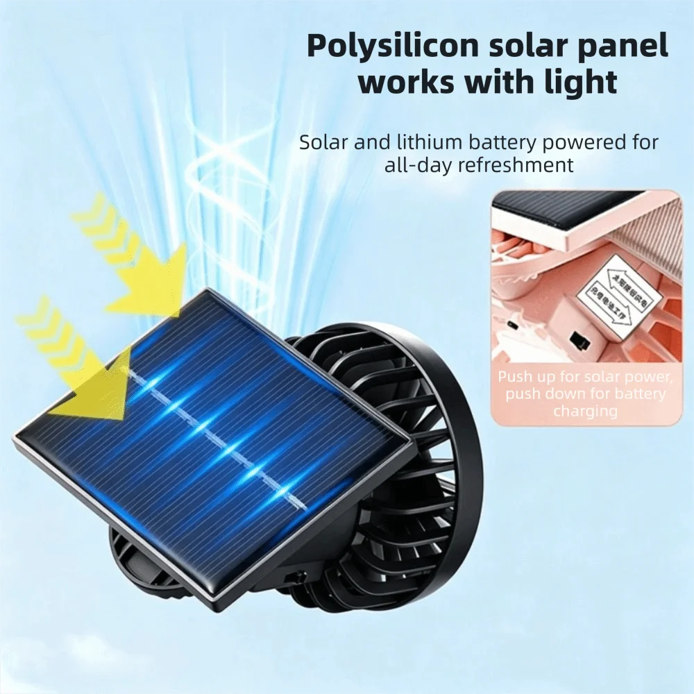 Portable Solar USB Handheld Fan – Mini Rechargeable Cooling Portable Handheld Fan Axl