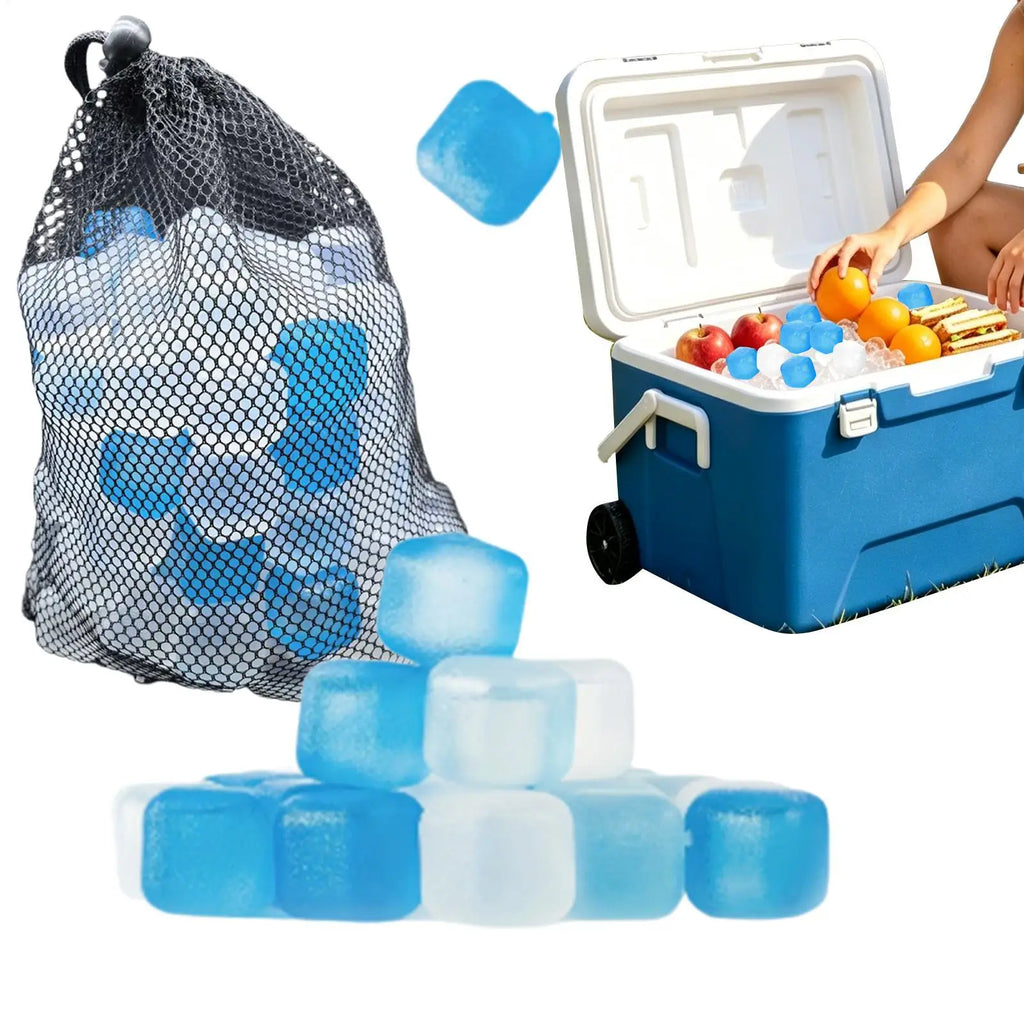 100 Reusable Ice Cubes – Slow-Melt PE Cooling Blocks Set Reusable Ice Cubes Axl