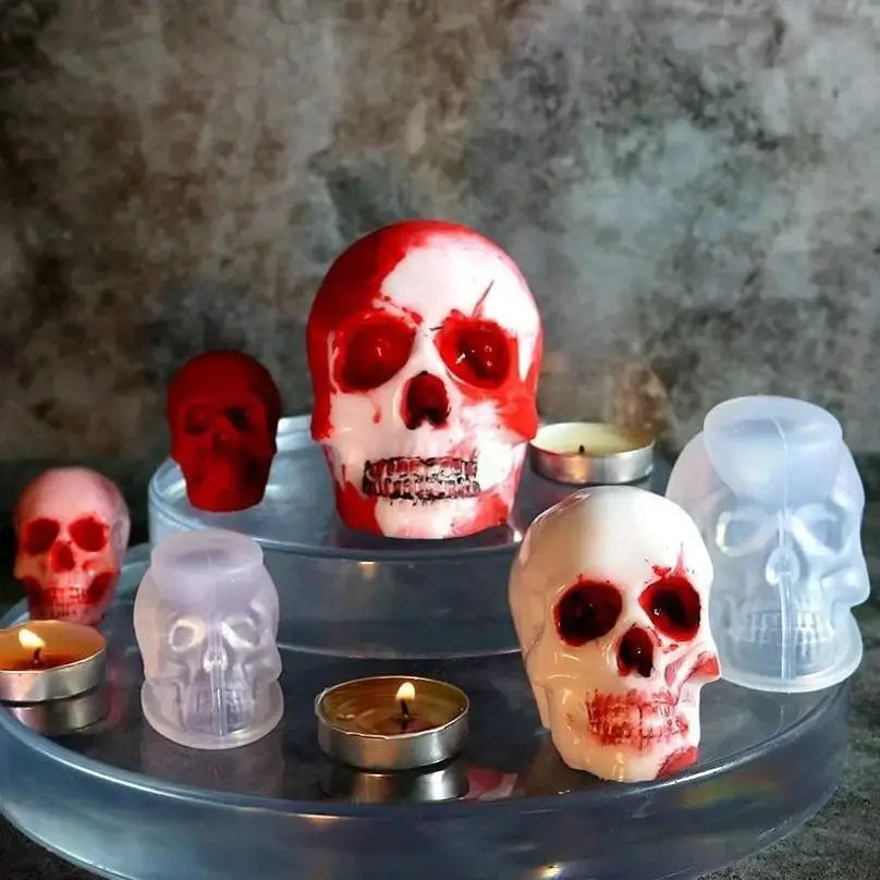 Halloween Skull Silicone Mold – Resin, Candle & Keychain DIY Silicone Craft Mold Axl