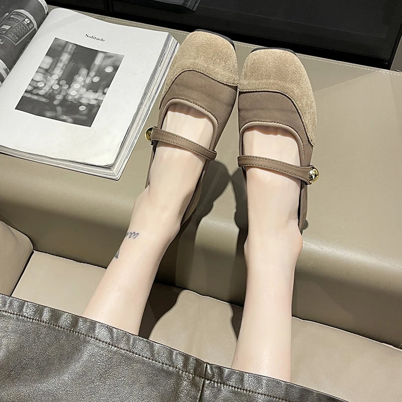 Women's Mary Jane Flats – Retro Buckle Strap Ballet Loafers Women's Flat Shoes Axl