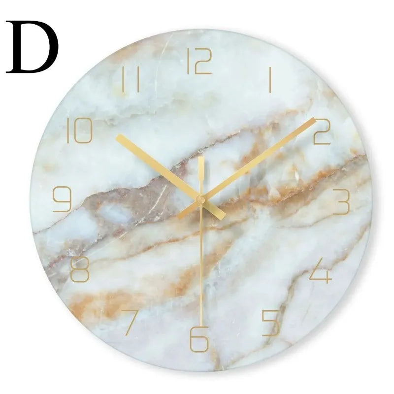 Nordic Minimalist Glass Wall Clock – Silent Quartz 30cm Wall Clock Axl Style D