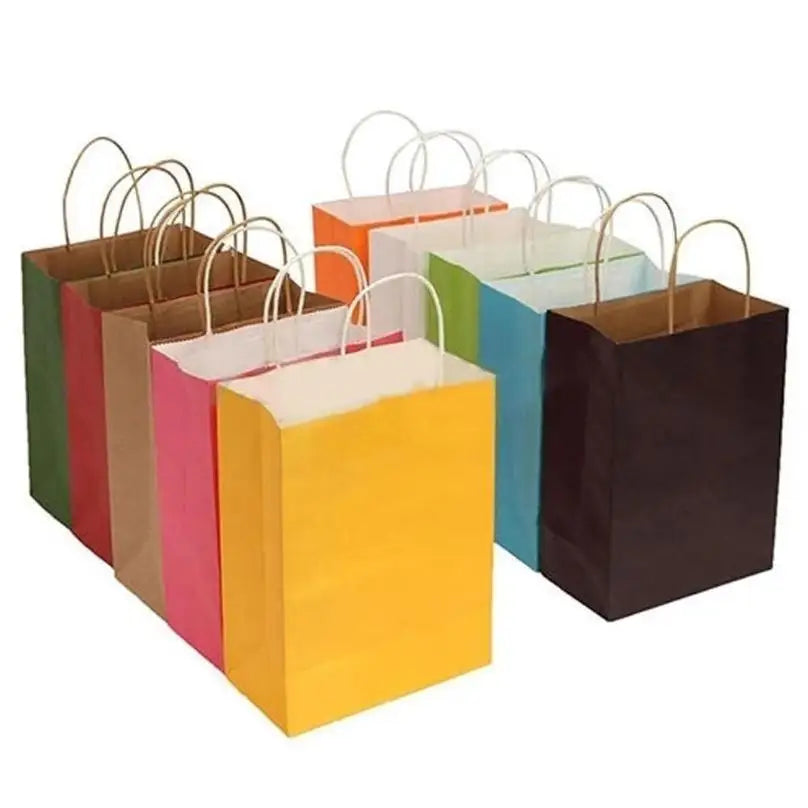 Kraft Paper Gift Bags with Handles 5-Pack | Party Favor Bags Kraft Gift Bags Axl